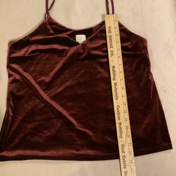 A New Day Maroon Velvet Cami Adjustable Straps Sz M Women’s - Picture 4 of 6
